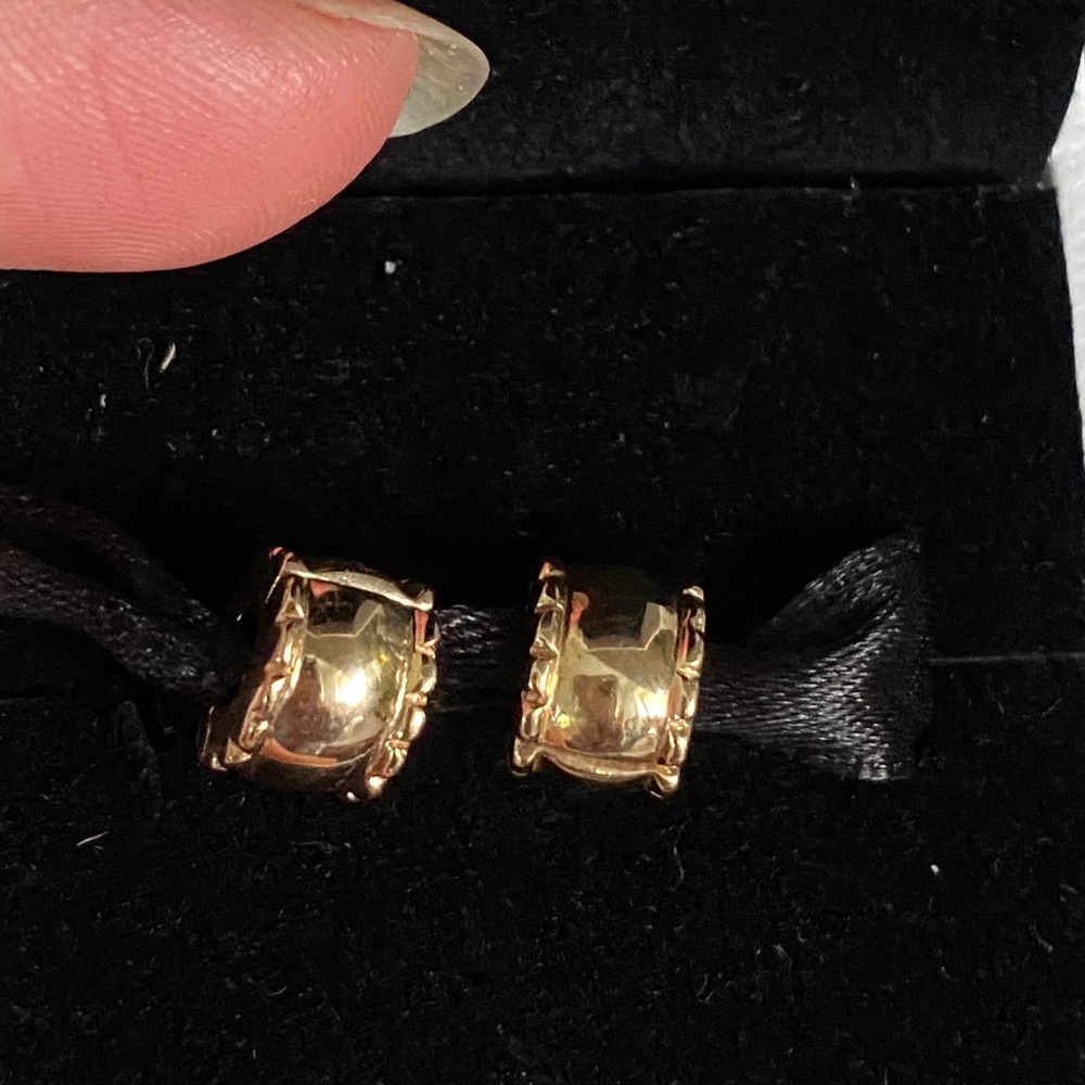 Pandora 14k beveled clips (pair)
